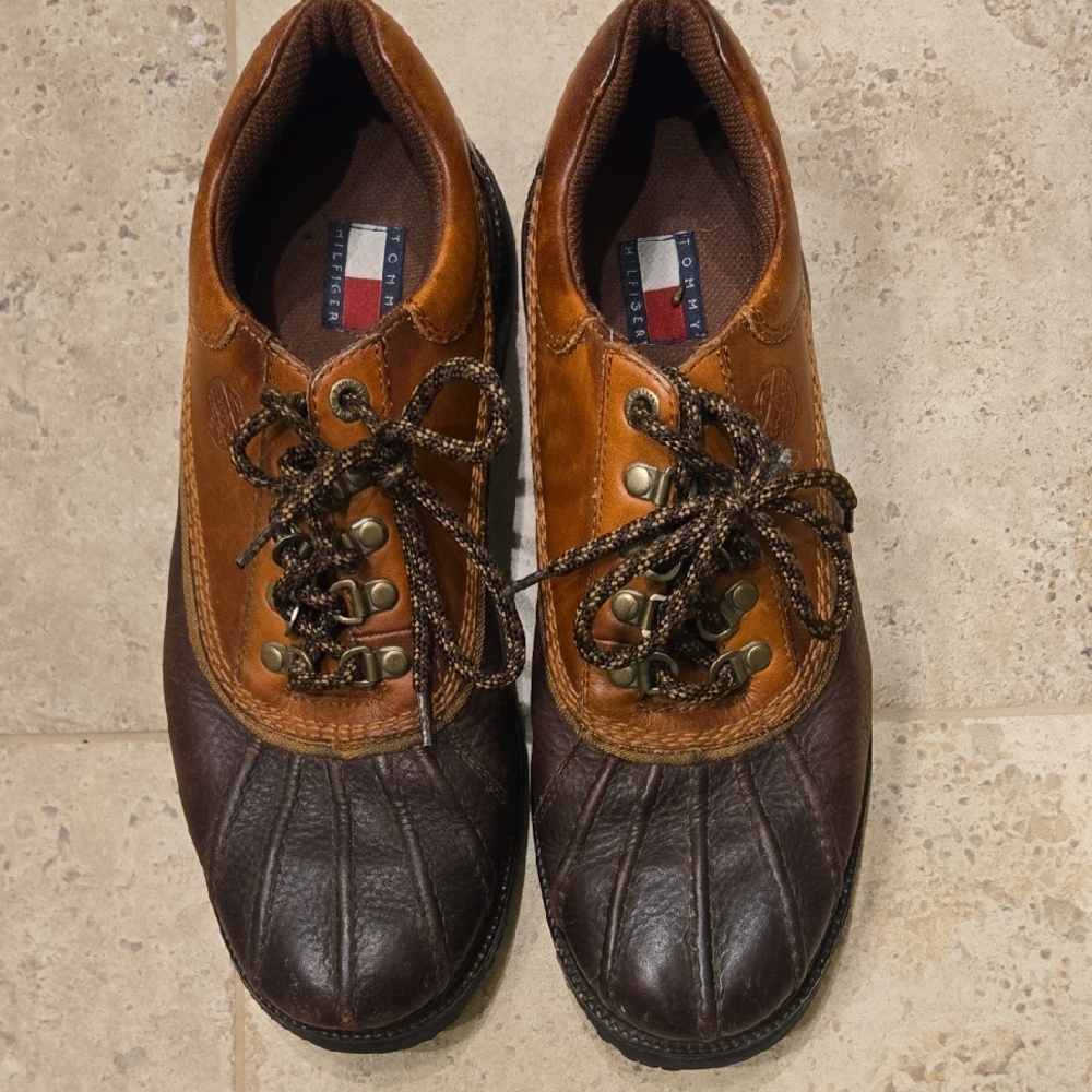 Tommy Hilfiger Men's Brown and Tan Rain Boots